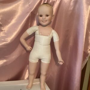 Smiling  Shirley Temple Doll with White Outfit